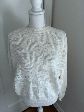 NWT Hartford Maloya open knit cotton sweater, Large